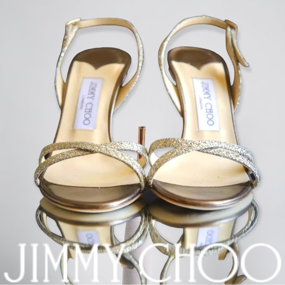 Jimmy Choo Gold Strappy Heels